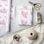 Papier Cadeau Belle couleur rose cerise Sakura fleurs<br><div class="desc">Belles fleurs de cerisiers roses - Parfait pour les événements du printemps, de l'été ou de l'automne. OEuvre d'aquarelle romantique en fleurs roses pour des occasions à thème champêtre, boho, jardin et floral. Pour commencer à modifier les noms et les détails de l'événement, cliquez sur "Personnaliser ce modèle" et modifiez...</div>