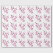 Papier Cadeau Belle couleur rose cerise Sakura fleurs (Plat)