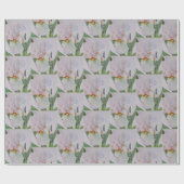 Papier Cadeau Belle et délicate Fleur d'Iris Blanc (Plat)