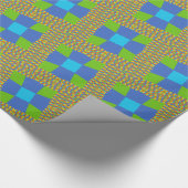 Papier Cadeau Belle Extraordinaire Vert Bleu Cyan Art Design d'i (Coin)