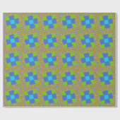 Papier Cadeau Belle Extraordinaire Vert Bleu Cyan Art Design d'i (Plat)