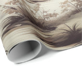 Papier Cadeau Belle ferme de campagne Toile de Jouy (Coin rond)