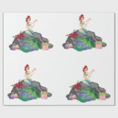 Papier Cadeau Belle Fête de la Sirène Noël (Plat)