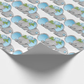 Papier Cadeau Belle fête des éléphants de petit garçon (Coin)