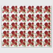 Papier Cadeau Belle fête des mères Roses rouges (Plat)