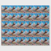 Papier Cadeau Belle Fête Française Bulldog & Flowers (Plat)