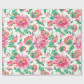 Papier Cadeau Belle Fille Lumineuse Rose Fleurs Motif (Plat)
