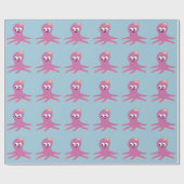 Papier Cadeau Belle fille rose Octopus (Plat)