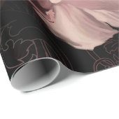 Papier Cadeau Belle fleur de pivoine (Coin rond)