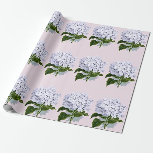 Papier Cadeau Belle fleur d'Hydrangea en violet (Déroulé)