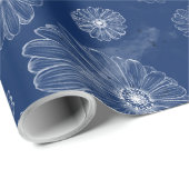 Papier Cadeau Belle Fleur sauvage Doodles Motif (Coin rond)