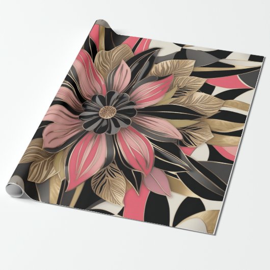 Papier Cadeau Belle florale (Déroulé)
