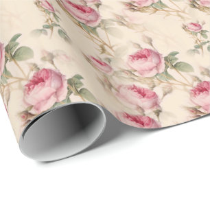 Papier Cadeau Belle florale Vintage