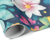 Papier Cadeau Belle Flore Tropicale (Coin rond)