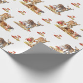 Papier Cadeau Belle Forêt Animale Automne Motif Art (Coin)