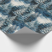 Papier Cadeau Belle forêt de pins neigeux Noël (Coin)