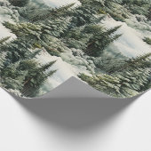 Papier Cadeau Belle forêt de pins neigeux Noël (Coin)