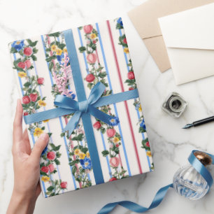 Papier Cadeau Belle fraises et nuptiale florale