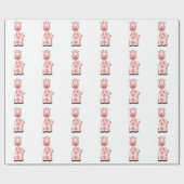 Papier Cadeau Belle girafe de rose de bébé (Plat)