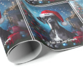 Papier Cadeau Belle Grande Danse avec Santa Hat (Coin rond)