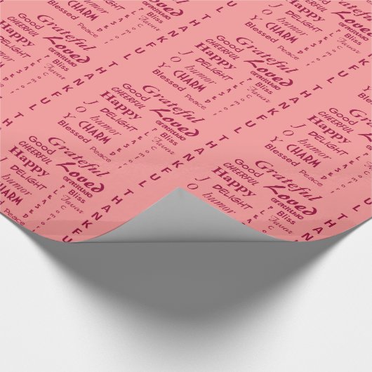 Papier Cadeau Belle Gratitude Rose (Coin)