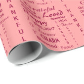 Papier Cadeau Belle Gratitude Rose (Coin rond)