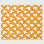 Papier Cadeau Belle Halloween Ghost Patter Orange (Plat)