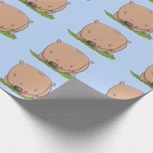 Papier Cadeau Belle illustration de dessin animé de bébé wombat