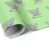 Papier Cadeau Belle illustration de saut d'éléphant bébé (Coin rond)