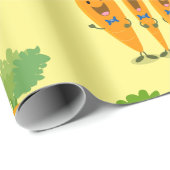 Papier Cadeau Belle illustration du quatuor de carottes à carott (Coin rond)