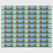 Papier Cadeau belle impression de navire à quatre mâts (Plat)