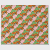 Papier Cadeau belle impression de renard (Plat)