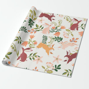 Papier Cadeau Belle, Joueuse et colorée Motif de lapin lapin