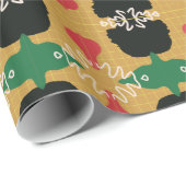 Papier Cadeau Belle Junetten Unique Design Rouge Vert (Coin rond)