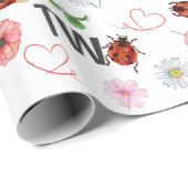 Papier Cadeau Belle Lady Bugs Cadeau 2e anniversaire Wrapper Pap (Coin rond)