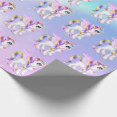 Papier Cadeau Belle licorne avec Rainbow Mane & Tail (Coin)