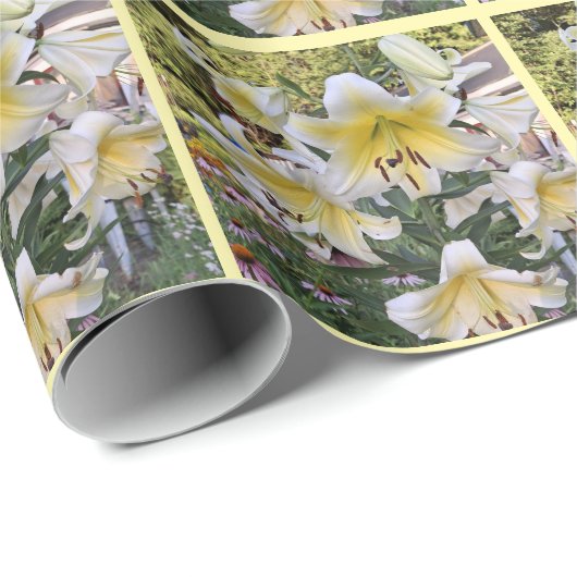 Papier Cadeau Belle Lys d'Été (Coin rond)