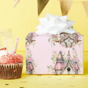 Papier Cadeau Belle maison d'oiseaux de style victorien