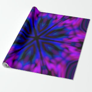 Papier Cadeau Belle MANDALA BLEU ROSE ROSE NOIR