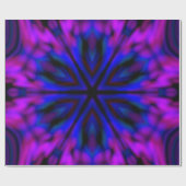 Papier Cadeau Belle MANDALA BLEU ROSE ROSE NOIR (Plat)