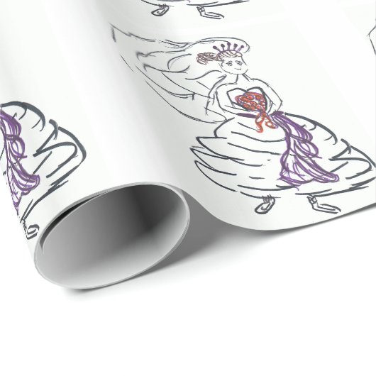 Papier Cadeau Belle Mariée (Coin rond)