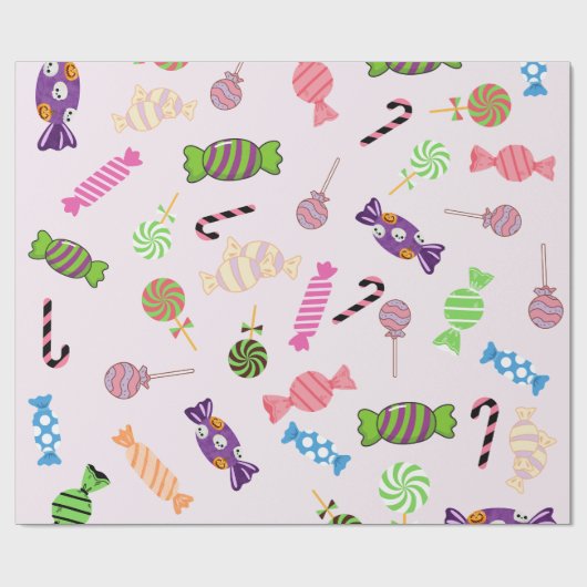 Papier Cadeau Belle mignonne motif fille Candy favorise rose (Plat)