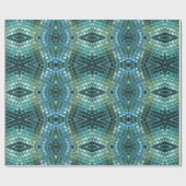 Papier Cadeau Belle mosaïque en verre verte et bleue (Plat)