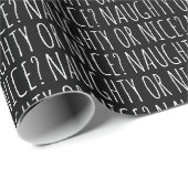 Papier Cadeau Belle ou belle typographie noire blanche manuscrit (Coin rond)