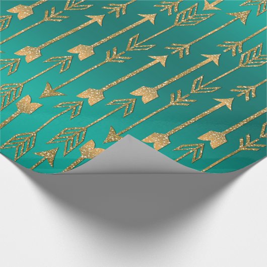 Papier Cadeau Belle parties scintillant en faux or tendance flèc (Coin)