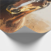 Papier Cadeau Belle peinture de jument et de poulain (Coin)