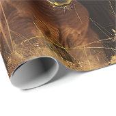 Papier Cadeau Belle peinture de jument et de poulain (Coin rond)