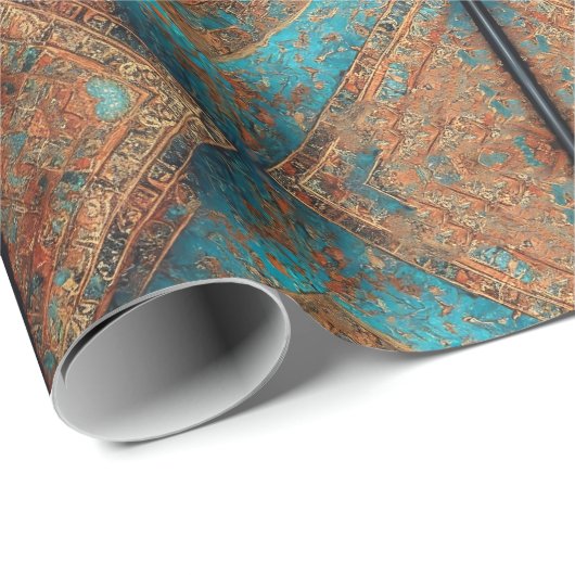 Papier Cadeau Belle Perse Ancien Motif Collection populaire (Coin rond)