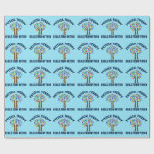 Papier Cadeau Belle physiothérapeute Bleu Anniversaire (Plat)