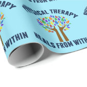 Papier Cadeau Belle physiothérapeute Bleu Anniversaire (Coin rond)